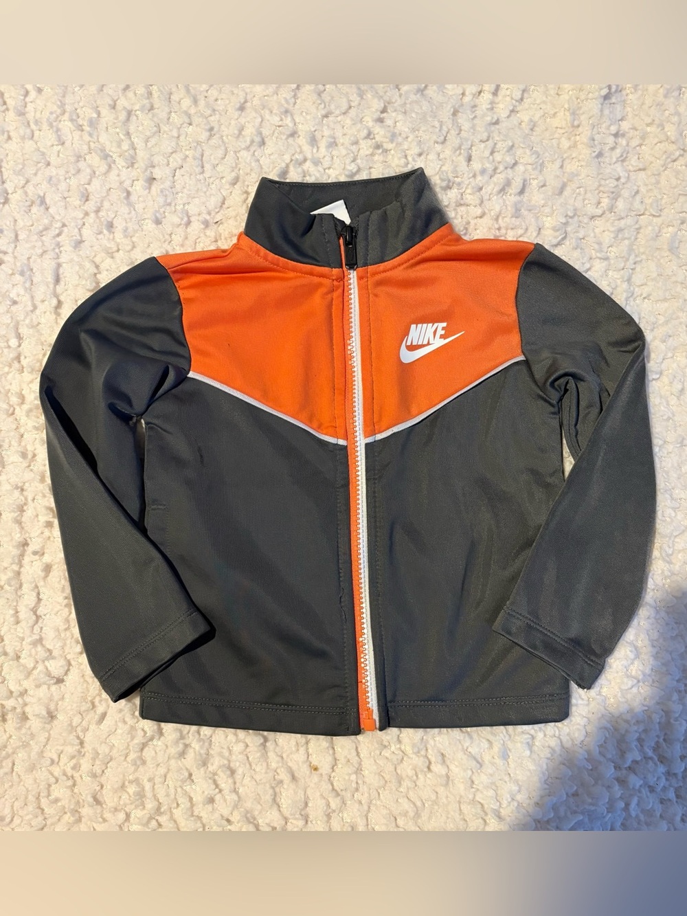 Nike Toddler Track Jacket Gray Orange Full Zip Size 24M